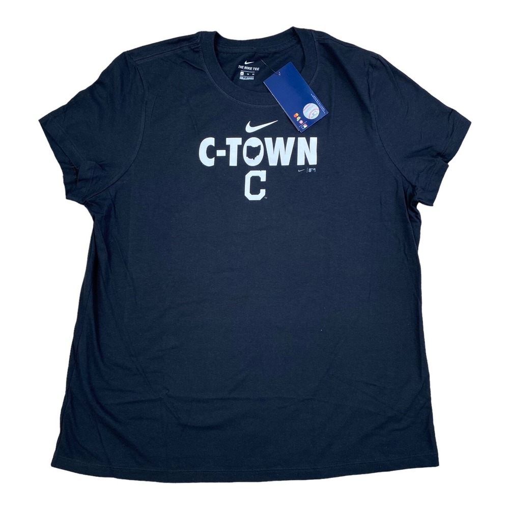 Nike Cleveland Indians MLB T-Shirt Women's XL Black Local C-town Graphic NWT